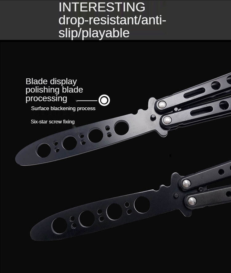 Novice Practice Knife Stainless Steel Folding Fling Knife Play Cool Butterfly Tool Unopened Butterfly Training Knife Spot Supply