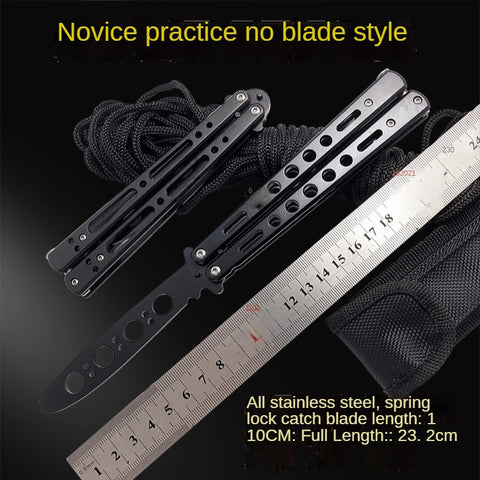 Novice Practice Knife Stainless Steel Folding Fling Knife Play Cool Butterfly Tool Unopened Butterfly Training Knife Spot Supply