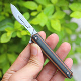 Portable Pocket Knife Folding Utility Knife Carving Knife Scalpel G10 Bearing No. 24 Carbon Steel Blade Knife
