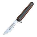 Portable Pocket Knife Folding Utility Knife Carving Knife Scalpel G10 Bearing No. 24 Carbon Steel Blade Knife