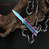 The butterfly comb is not edged practice knife color titanium butterfly knife color practice knife practice knife practice CSgo all-steel swing knife
