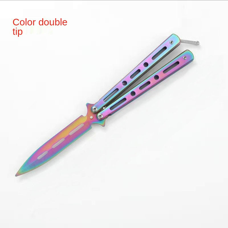 The butterfly comb is not edged practice knife color titanium butterfly knife color practice knife practice knife practice CSgo all-steel swing knife