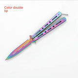 The butterfly comb is not edged practice knife color titanium butterfly knife color practice knife practice knife practice CSgo all-steel swing knife