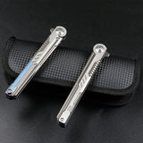 Outdoor wilderness survival tactical knife Pocket Knife with Titanium Handle and Pocket Knife