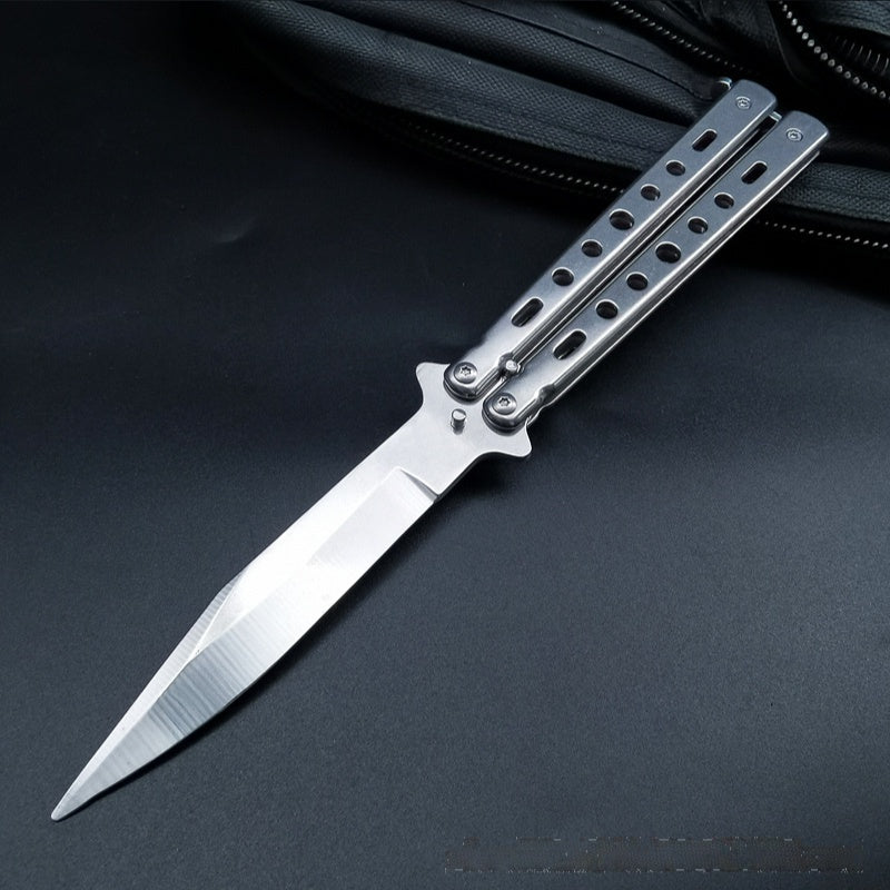 CSGO Fancy Fling Knife Folding Hand Knife Game Training Props Ornamental Knife Unblade Butterfly Comb Practice Knife