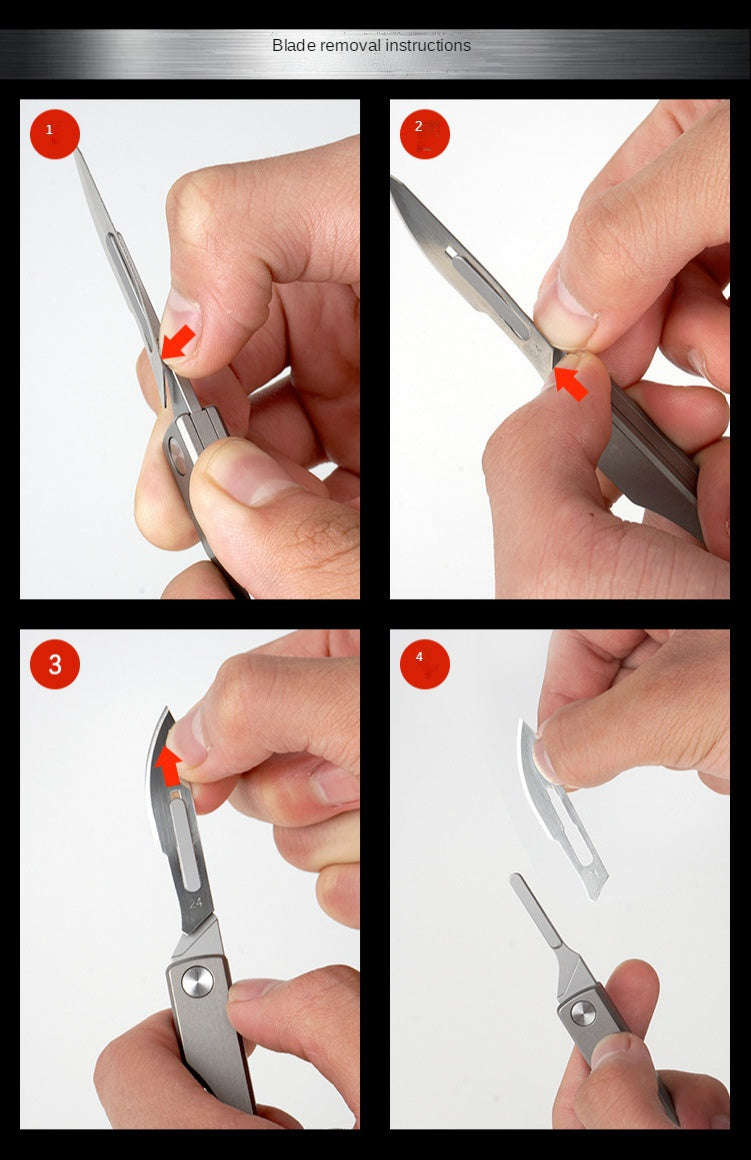 Portable Keychain Knife Unpacking Knife Folding Art Carving Knife Carbon Steel Scalpel Veterinary Scalpel