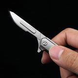 Portable Keychain Knife Unpacking Knife Folding Art Carving Knife Carbon Steel Scalpel Veterinary Scalpel