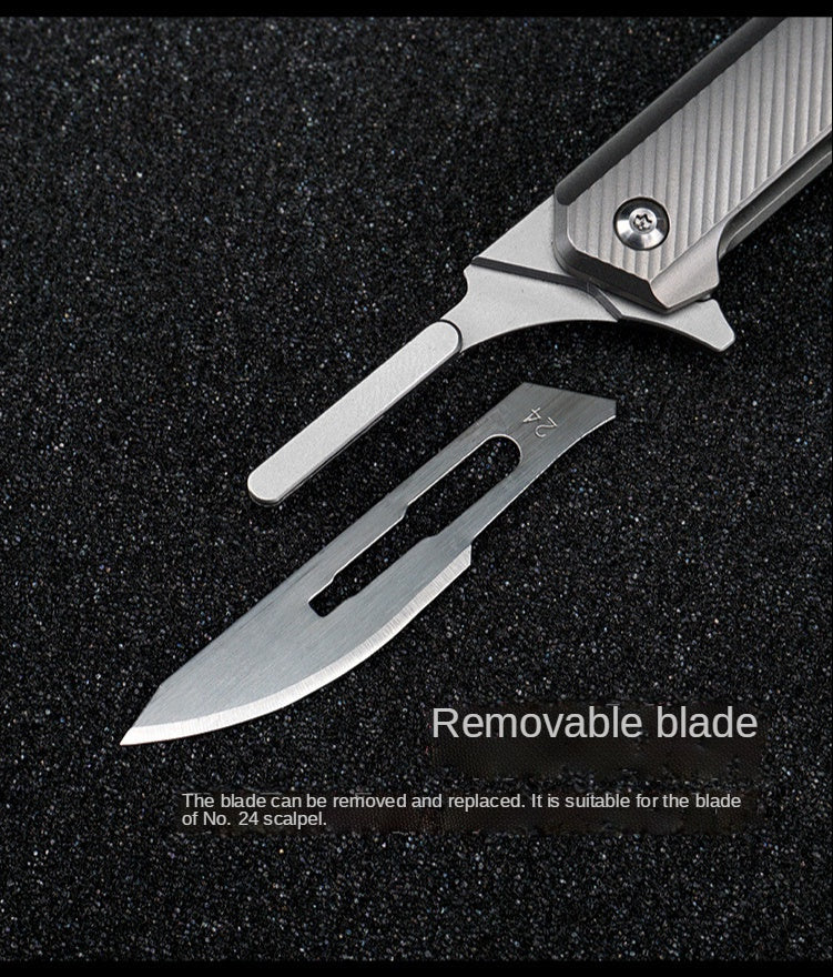 Portable Keychain Knife Unpacking Knife Folding Art Carving Knife Carbon Steel Scalpel Veterinary Scalpel