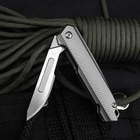 Portable Keychain Knife Unpacking Knife Folding Art Carving Knife Carbon Steel Scalpel Veterinary Scalpel