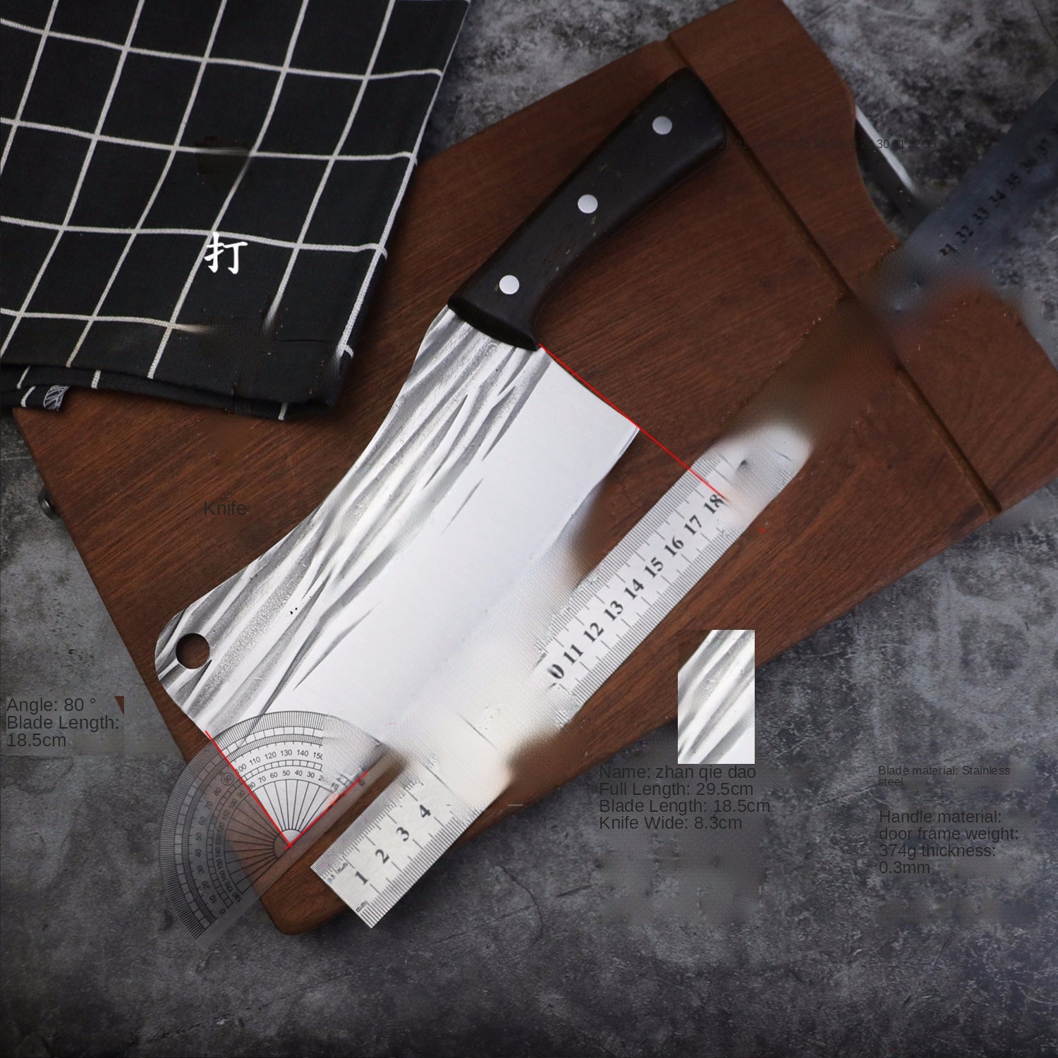 Stainless Steel Forged Kitchen Knife Cut Slice Meat Knife Multi-purpose Knife Kitchen Knife Hotel Chef Wooden Handle Knife