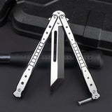 Stainless steel folding comb not bladed butterfly practice knife training knife for beginners practice swing knife tool