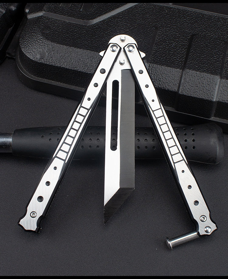 Stainless steel folding comb not bladed butterfly practice knife training knife for beginners practice swing knife tool