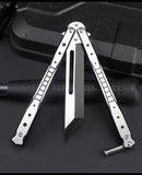 Stainless steel folding comb not bladed butterfly practice knife training knife for beginners practice swing knife tool
