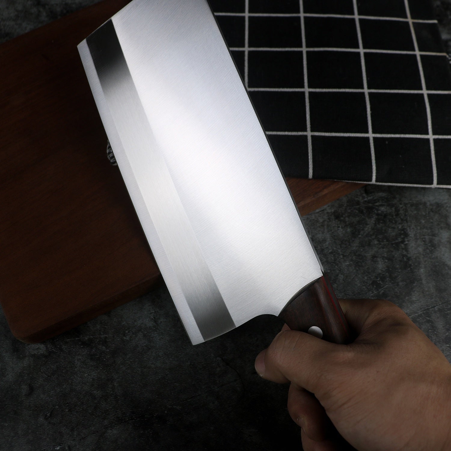 Household Carbonized Wooden Handle Stainless Steel Chopper Kitchen Knife Household Kitchen Slice Knife