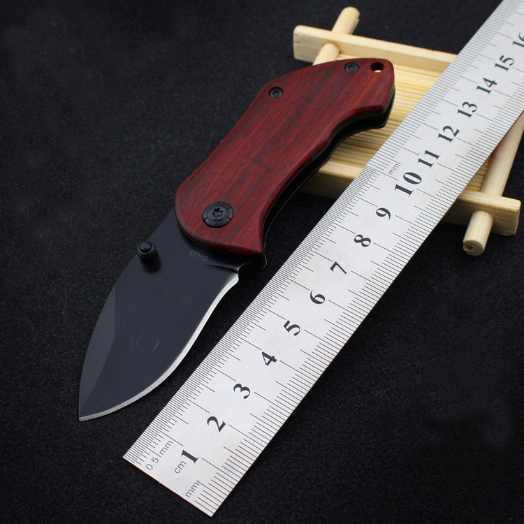 Portable wooden pocket knife with mahogany handle folding knife Portable mini collection knife folding knife fruit knife