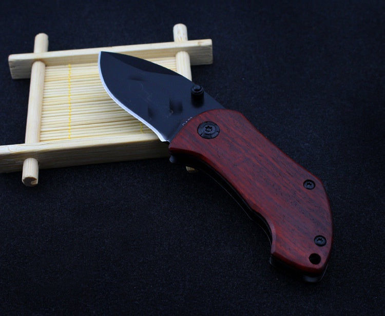 Portable wooden pocket knife with mahogany handle folding knife Portable mini collection knife folding knife fruit knife