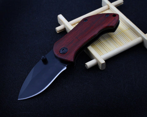 Portable wooden pocket knife with mahogany handle folding knife Portable mini collection knife folding knife fruit knife
