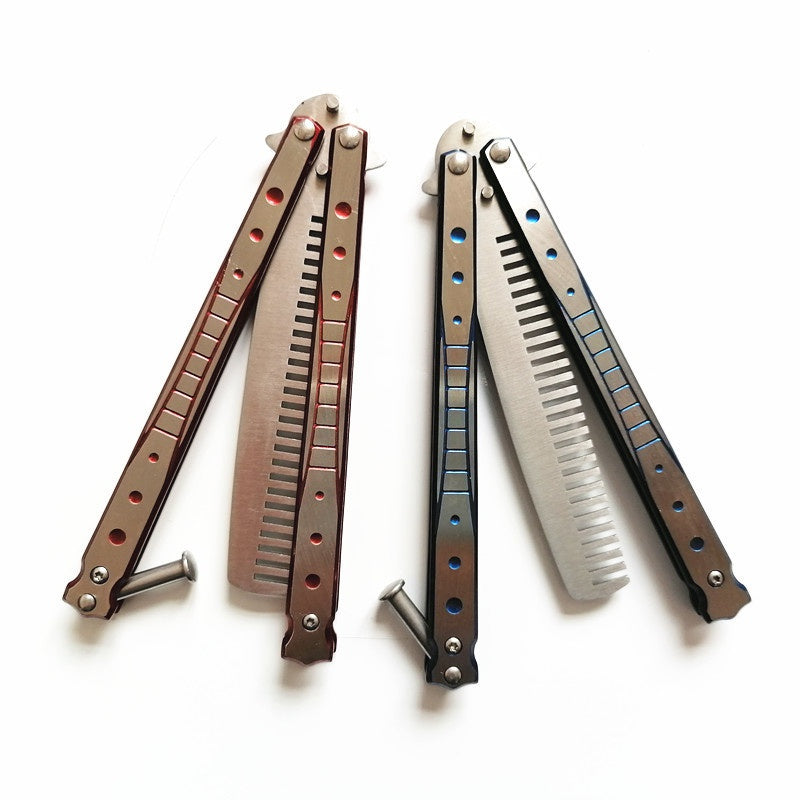 Training comb butterfly knife training all-steel handle butterfly knife practice swing knife