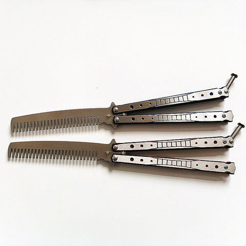 Training comb butterfly knife training all-steel handle butterfly knife practice swing knife