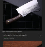 Chicken Wing Wooden Handle Forged Knife, Bone Chopping, Stainless Steel Chopping Knife, Kitchen Blade, Meat Cutting Knife