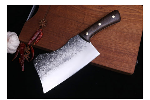 Chicken Wing Wooden Handle Forged Knife, Bone Chopping, Stainless Steel Chopping Knife, Kitchen Blade, Meat Cutting Knife