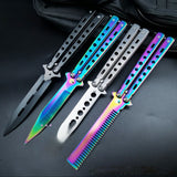Unopened butterfly comb practice knife game training props ornamental knife fancy throwing knife folding practice knife