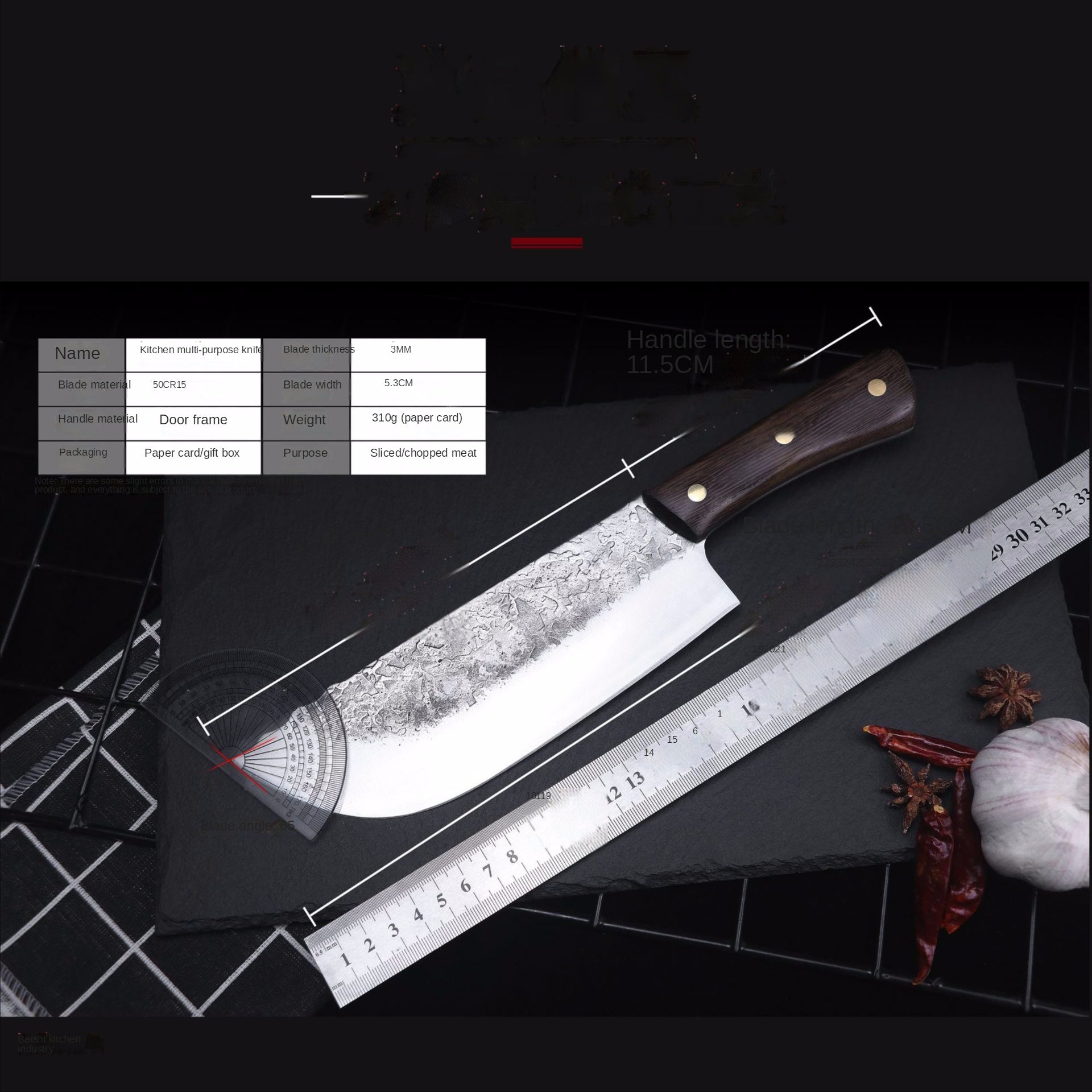 Stainless steel kitchen knife for meat cutting and slicing kitchen knife for women's kitchen