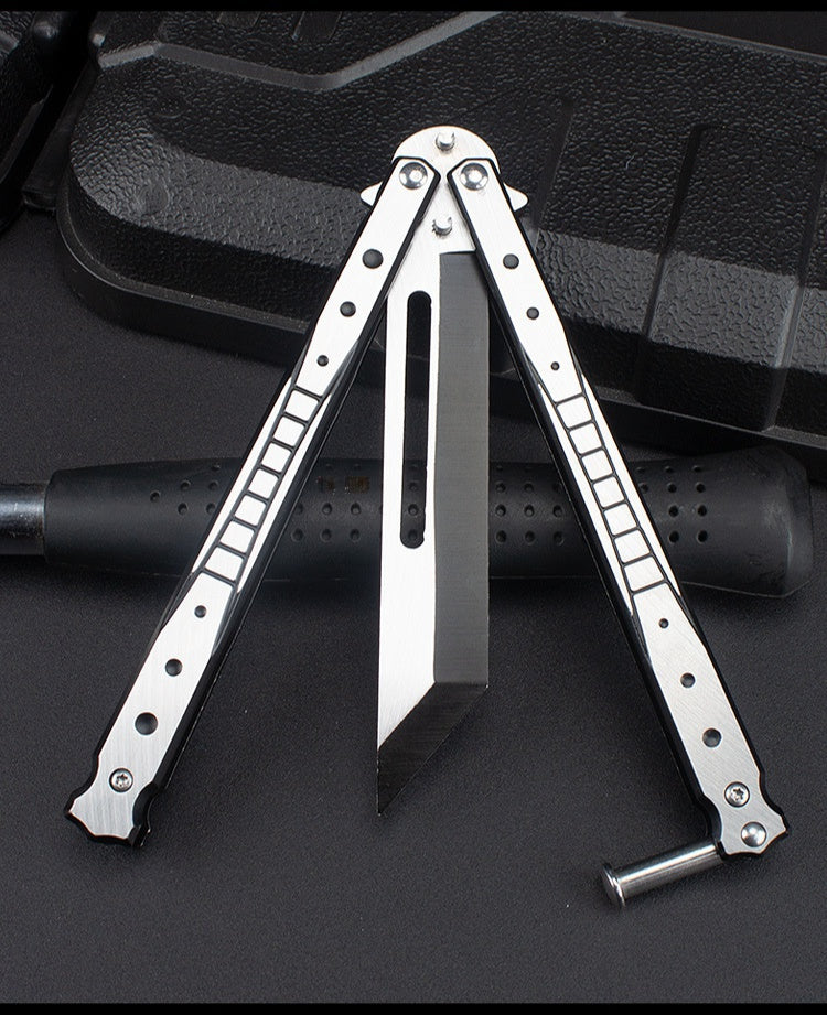 Folding comb unopened butterfly practice knife stainless steel training knife practice throwing knife tool spot for beginners