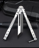 Folding comb unopened butterfly practice knife stainless steel training knife practice throwing knife tool spot for beginners