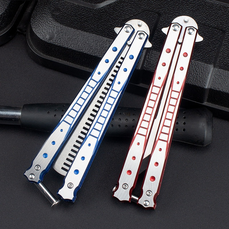 Folding comb unopened butterfly practice knife stainless steel training knife practice throwing knife tool spot for beginners