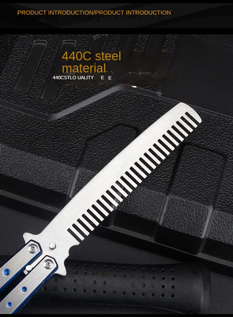Folding comb unopened butterfly practice knife stainless steel training knife practice throwing knife tool spot for beginners