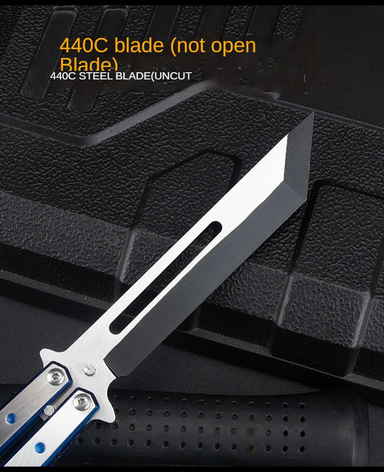 Folding comb unopened butterfly practice knife stainless steel training knife practice throwing knife tool spot for beginners
