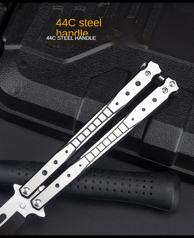 Folding comb unopened butterfly practice knife stainless steel training knife practice throwing knife tool spot for beginners