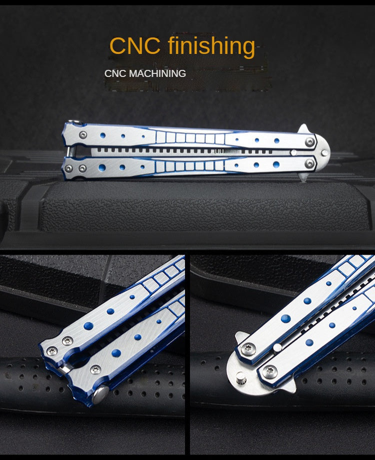Folding comb unopened butterfly practice knife stainless steel training knife practice throwing knife tool spot for beginners