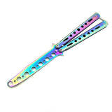 Color titanium butterfly training comb practice swinging knife outdoor cool tool knife (no blade)