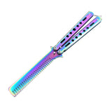 Color titanium butterfly training comb practice swinging knife outdoor cool tool knife (no blade)