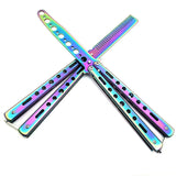 Color titanium butterfly training comb practice swinging knife outdoor cool tool knife (no blade)