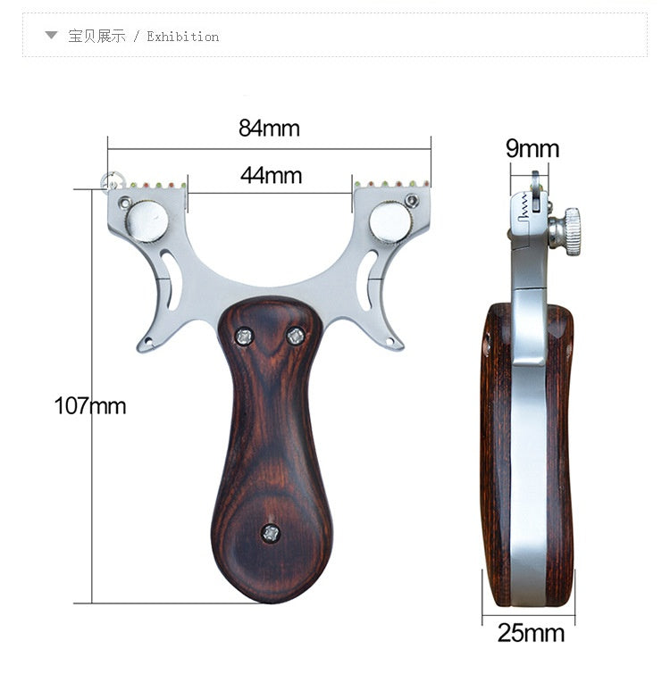 Glogi flat leather bows accurate fast pressure stainless steel slingshot steel wood patch Outdoor sports bomb bow