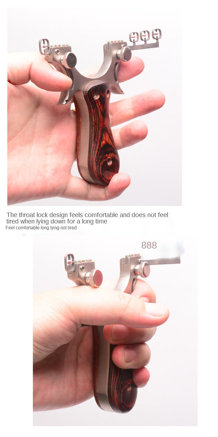 Glogi flat leather bows accurate fast pressure stainless steel slingshot steel wood patch Outdoor sports bomb bow