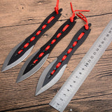 Tactical Fixed Blade Throwing Knife Set with Sheath 3pcs/6pcs Darts Ninja Kunai Hunting Knife (Red Ribbon)