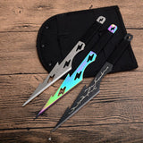 Tactical Fixed Blade 3pcs/6pcs Darts Ninja Kunai Hunting Knife Throwing Knife Set with Sheath (Tricolor Lightning)