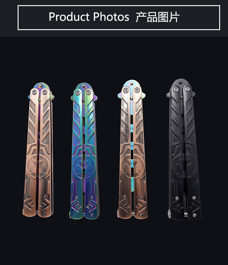 Unmarkar butterfly training knife stainless steel multi-style folding knife play cool tool beginner butterfly practice knife