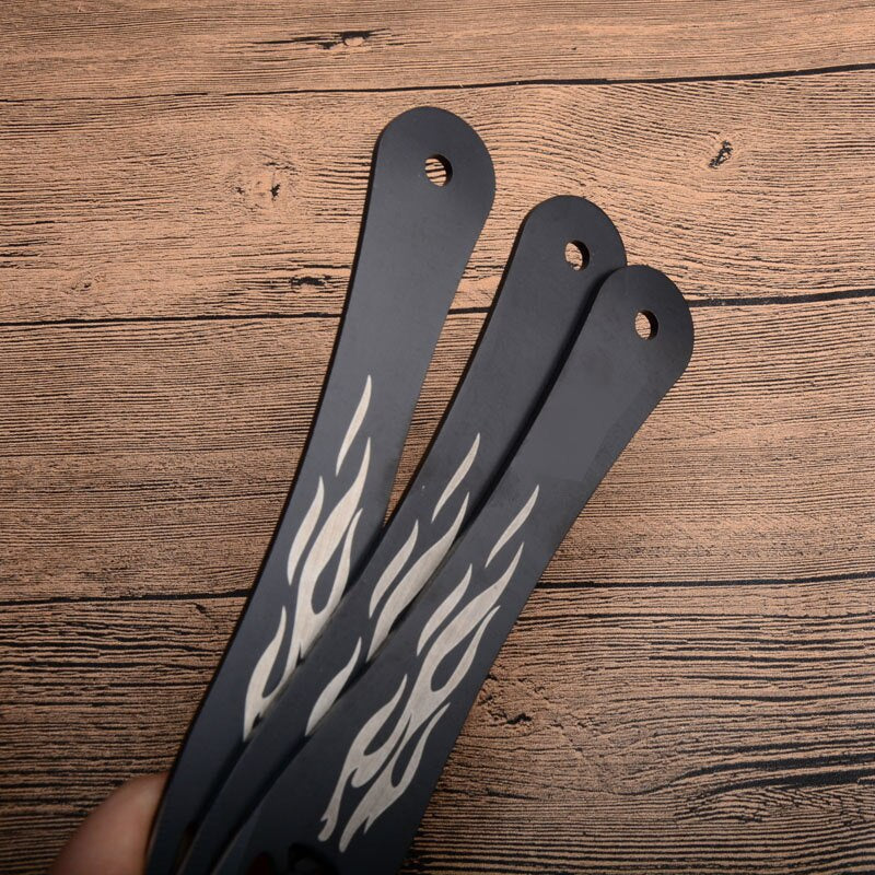3pcs/6pcs Darts Ninja Hunting Knife Tactical Fixed Blade Throwing Knife Set with Sheath (Big Flame)