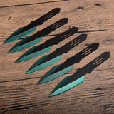 3pcs/6pcs Darts Ninja Kunai Hunting Knife Throwing Knife Set with Sheath Tactical Fixed Blade (Green Blade)