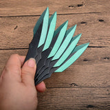 3pcs/6pcs Darts Ninja Kunai Hunting Knife Throwing Knife Set with Sheath Tactical Fixed Blade (Green Blade)