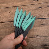 3pcs / 6pcs dart Ninja hunting knife tactical fixed blade Throwing Knife Set with sheath (green blade)