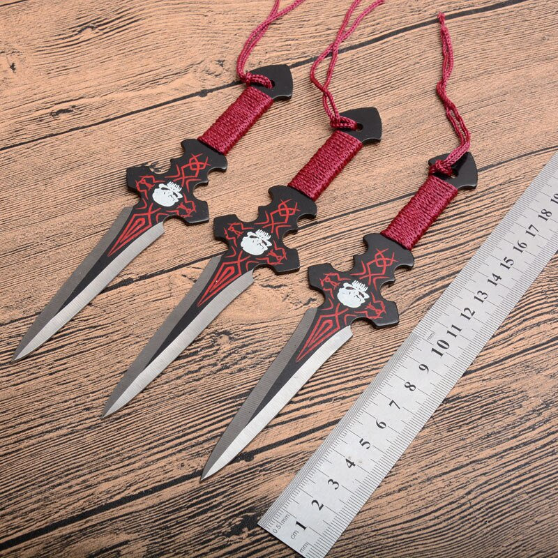 3pcs/6pcs Throwing Knife Set with Sheath (doll) Darts Ninja Kunai Hunting Knife Tactical Fixed Blade