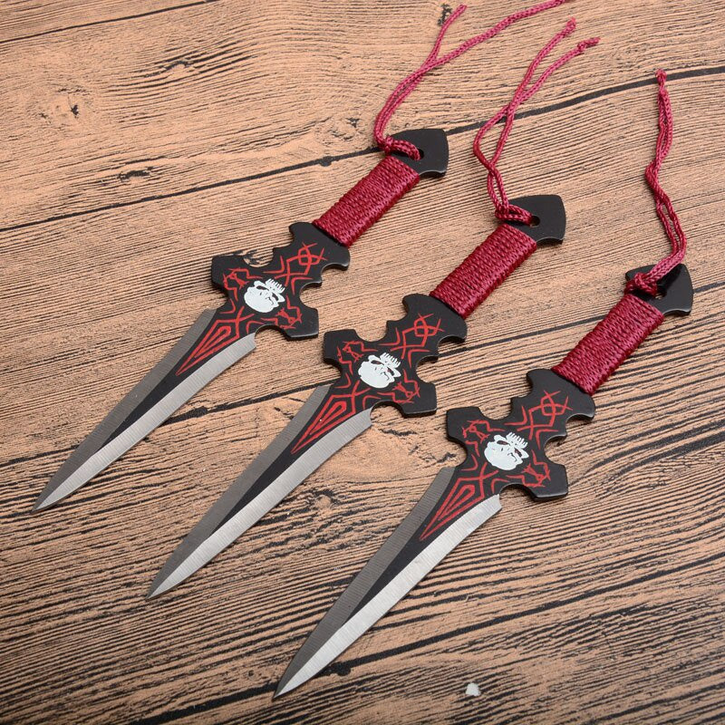 3pcs/6pcs Throwing Knife Set with Sheath (doll) Darts Ninja Kunai Hunting Knife Tactical Fixed Blade