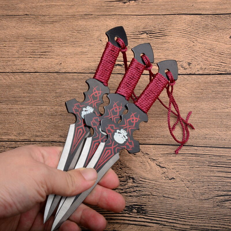 3pcs/6pcs Throwing Knife Set with Sheath (doll) Darts Ninja Kunai Hunting Knife Tactical Fixed Blade