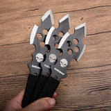 3pcs/6pcs Darts Ninja Kunai Hunting Knives Tactical Fixed Blade Throwing Knife Set with Sheath（Skull）